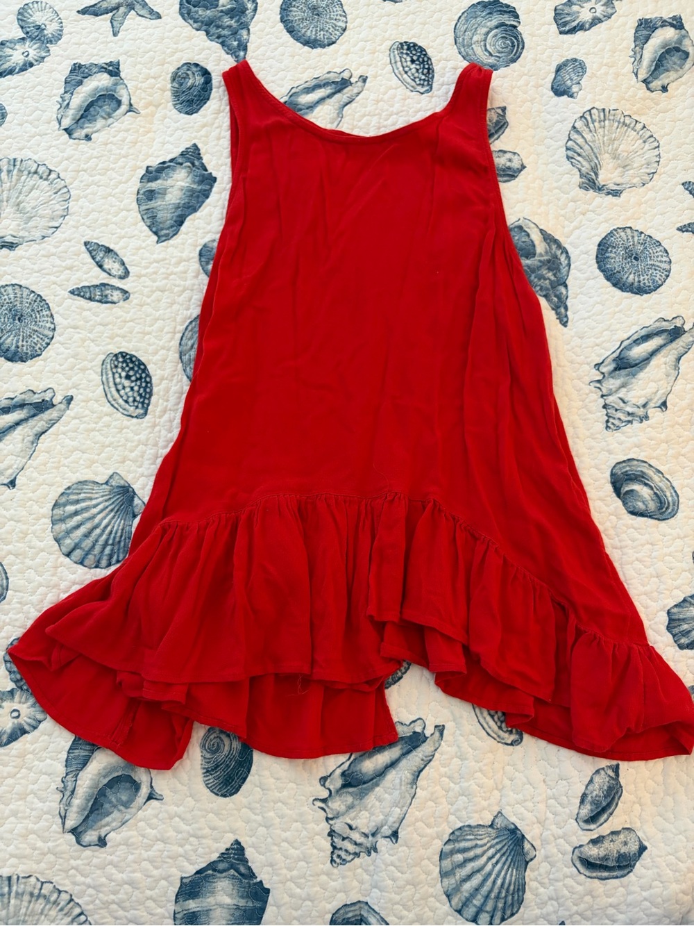 hinge Red Ruffle-Hem tank - Picture 1 of 3